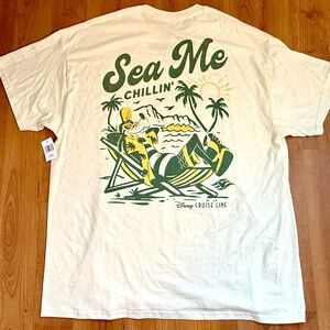 Disney Cruise Line  Goofy Sea Me chilling Castaway Cay T-shirt XL